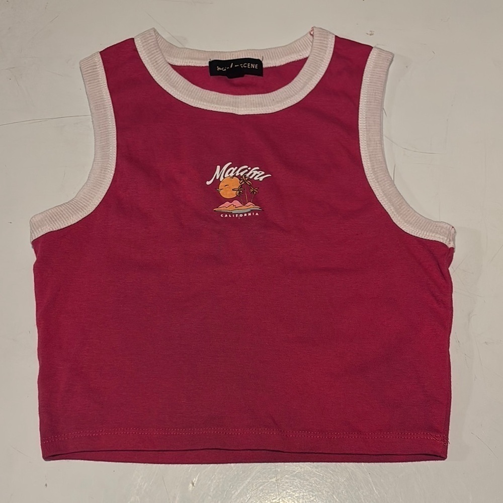 Social Scene Pink Sleeveless Crop Top Size Large